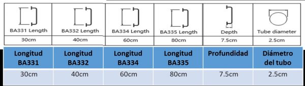Barra de baño acero esmaltado