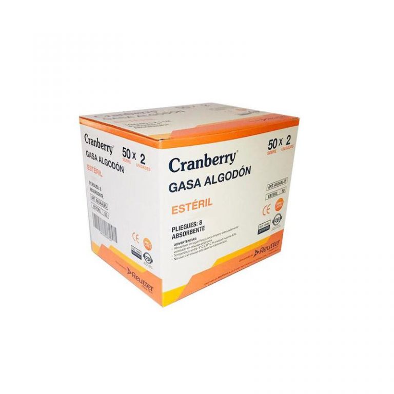 Gasa algodón 10×10 estéril Cranberry