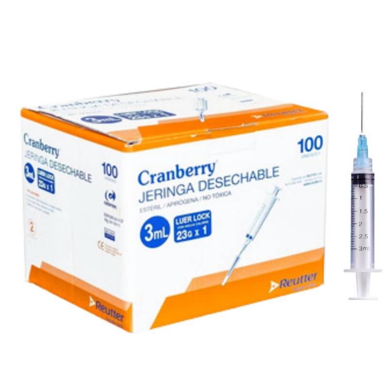 Jeringa 3cc lock c/a 23×1 Cranberry