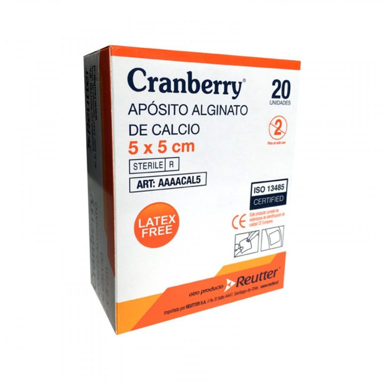 Apósito de alginato de calcio 5x5cm Cranberry